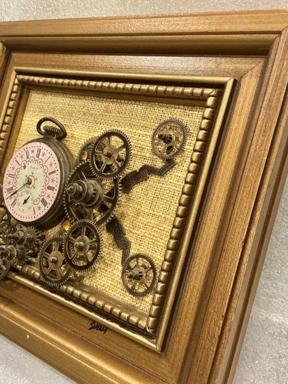 Vintage Steampunk 3D Wall Art Collage Stop Watch Shelly Rosenthal